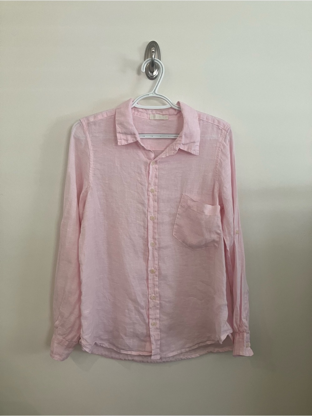 CP Shades Lightweight Preppy Academia Pink Button-Down Linen Shirt